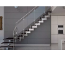 Cầu thang vách kính tay vịn Inox CTK - I003